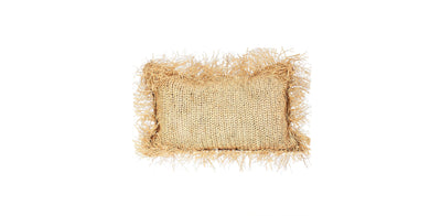 Rectangle Raffia Cushion with Fringes