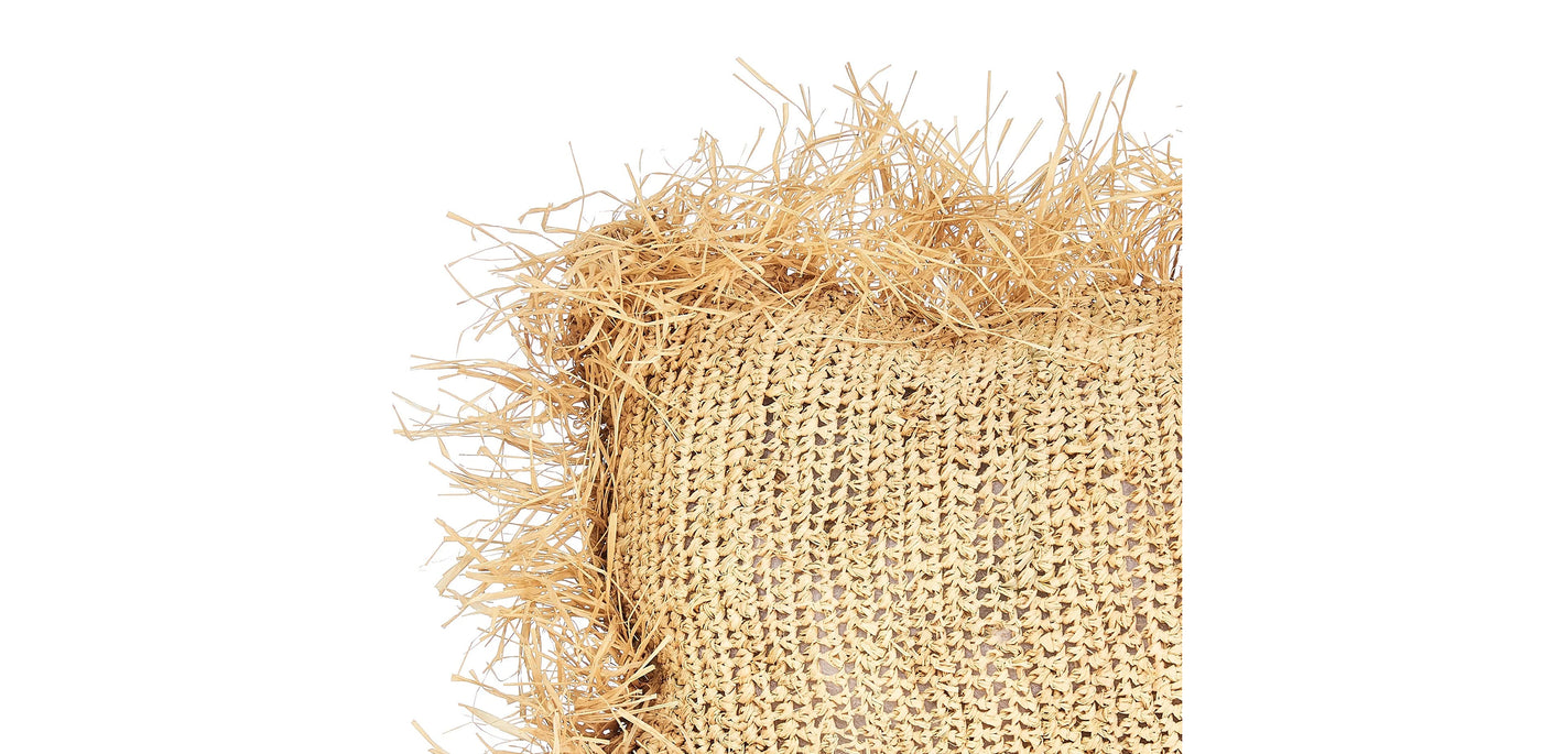 Rectangle Raffia Cushion with Fringes