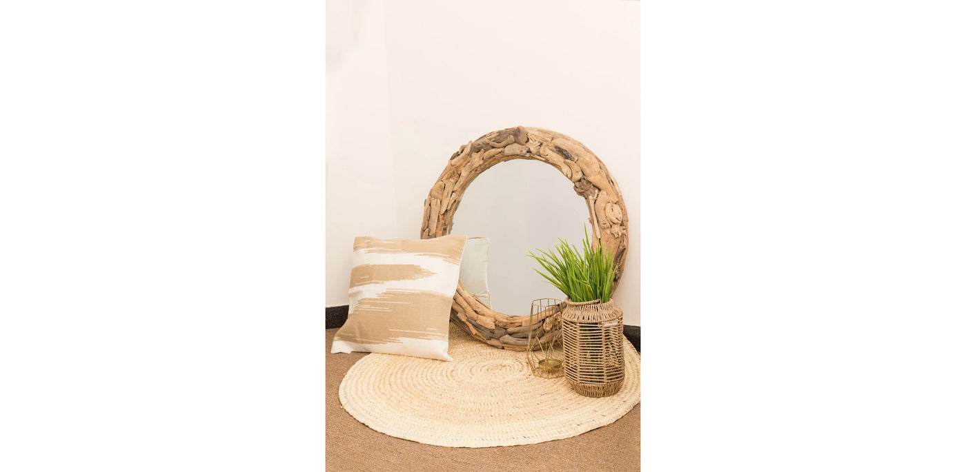 Round Drift Wood Mirror