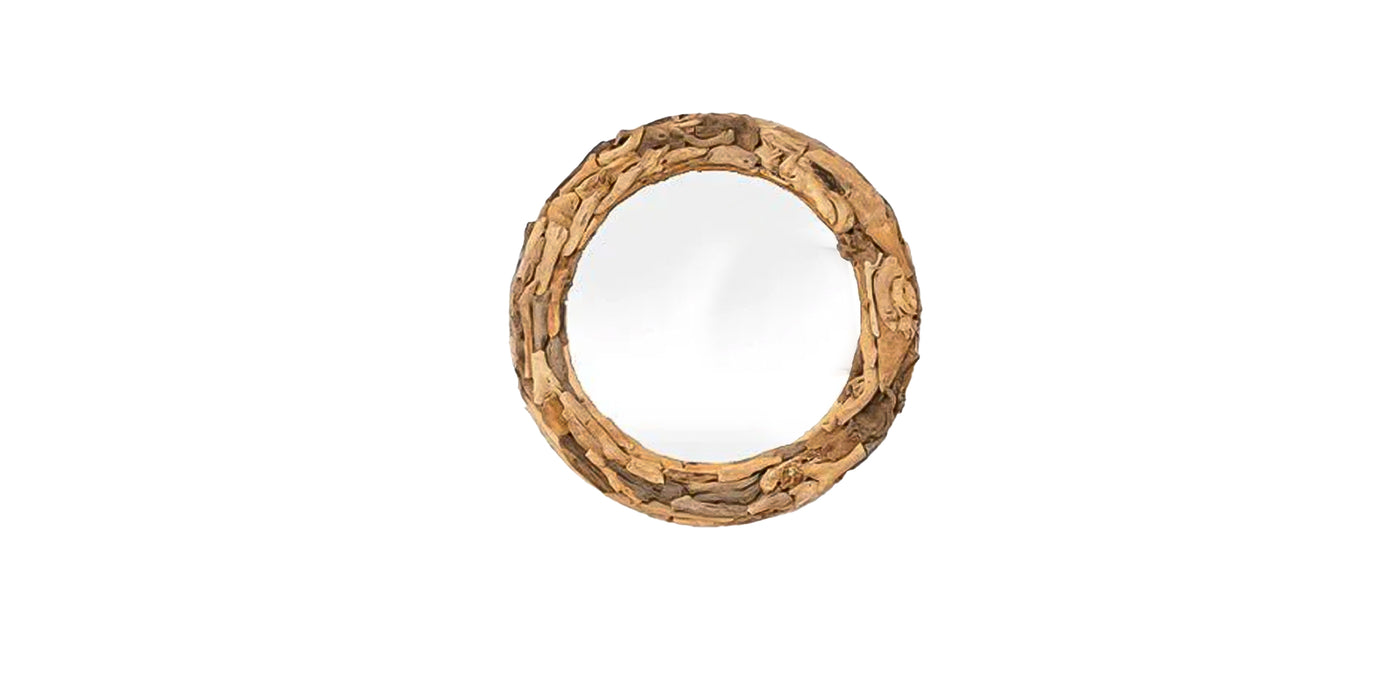 Round Drift Wood Mirror