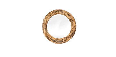 Round Drift Wood Mirror