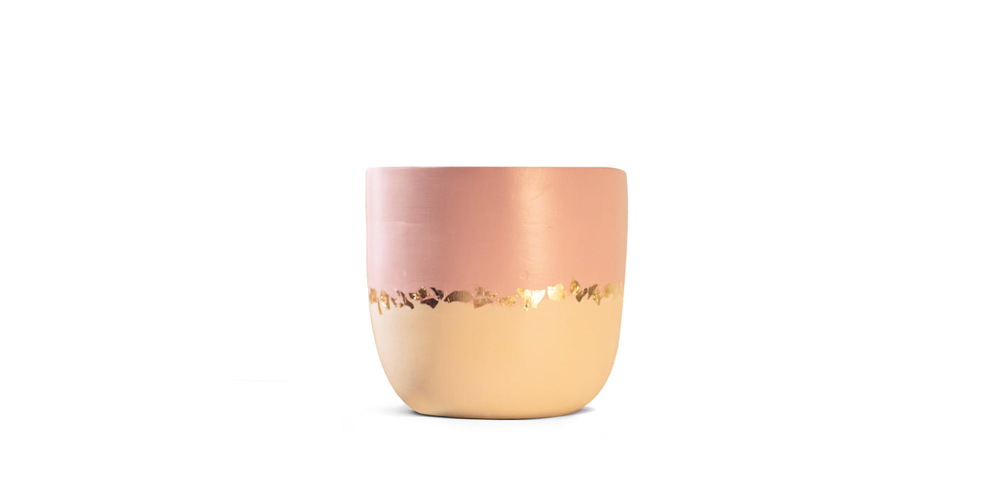 Rustic Gold Dusty Pink Pot