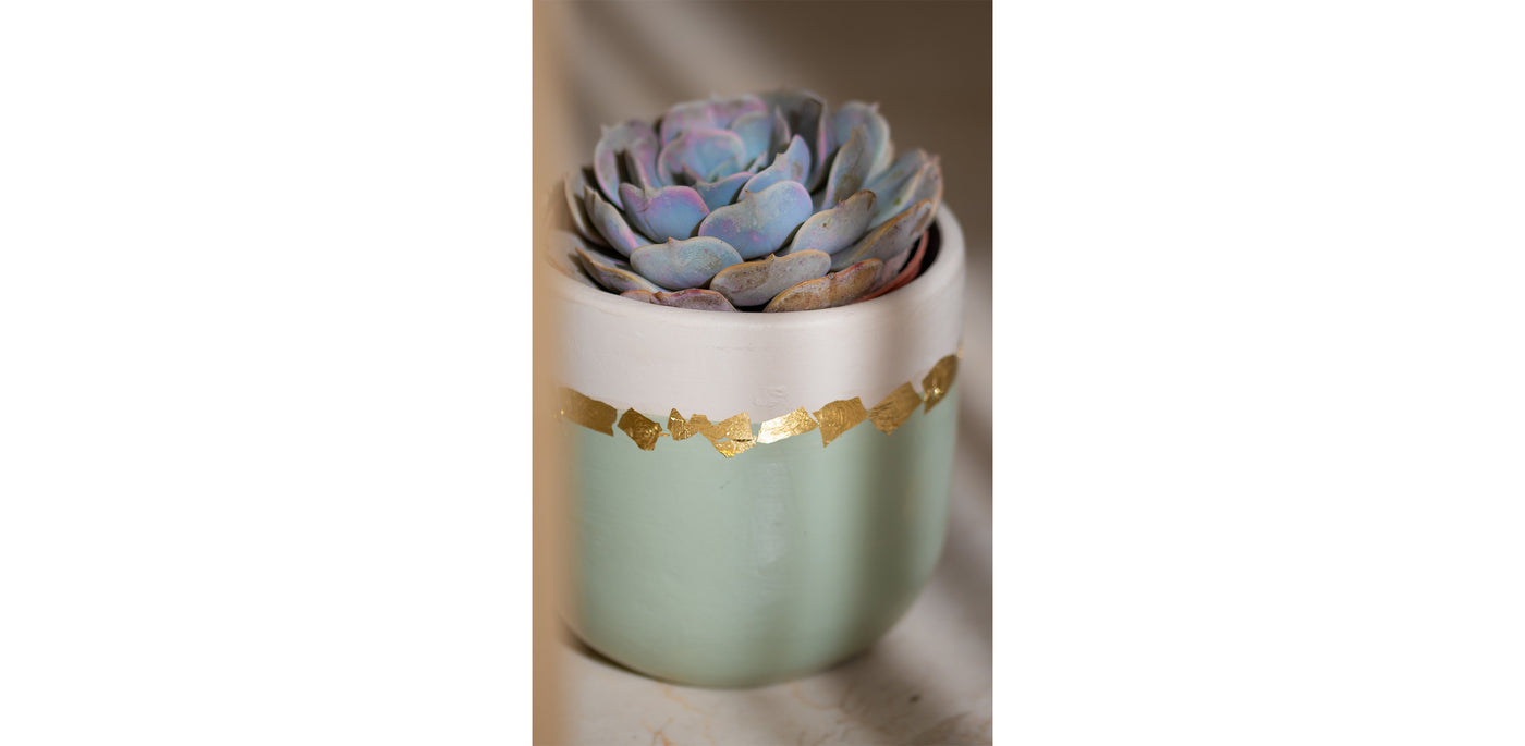 Rustic Gold Olive Pot