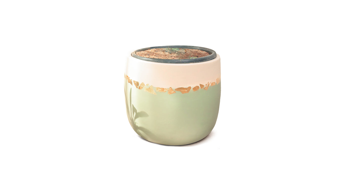 Rustic Gold Olive Pot