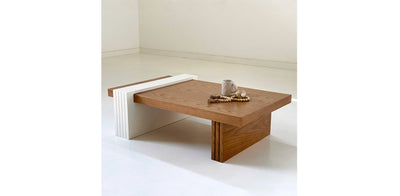 Natural & White Coffee Table 