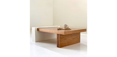 Natural & White Coffee Table 