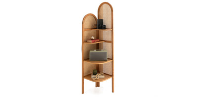 Rattan Corner Shelf 