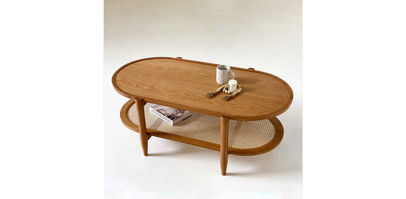 Rattan Oval Coffee Table 