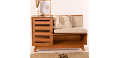 Slatted Shoe Storage Bench