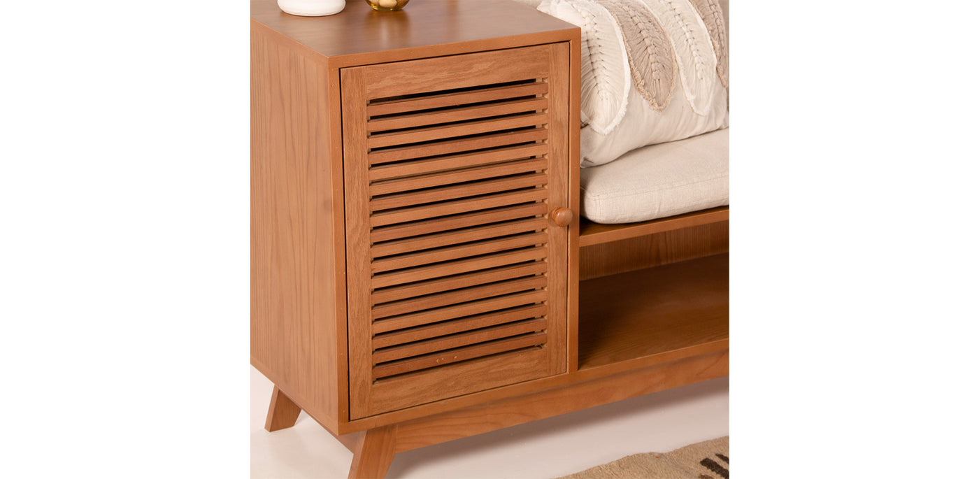 Slatted Shoe Storage Bench