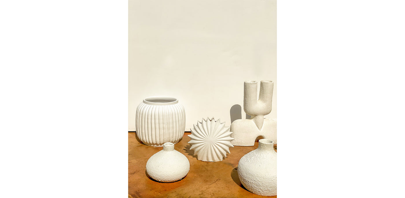 Sandy White Vase Set