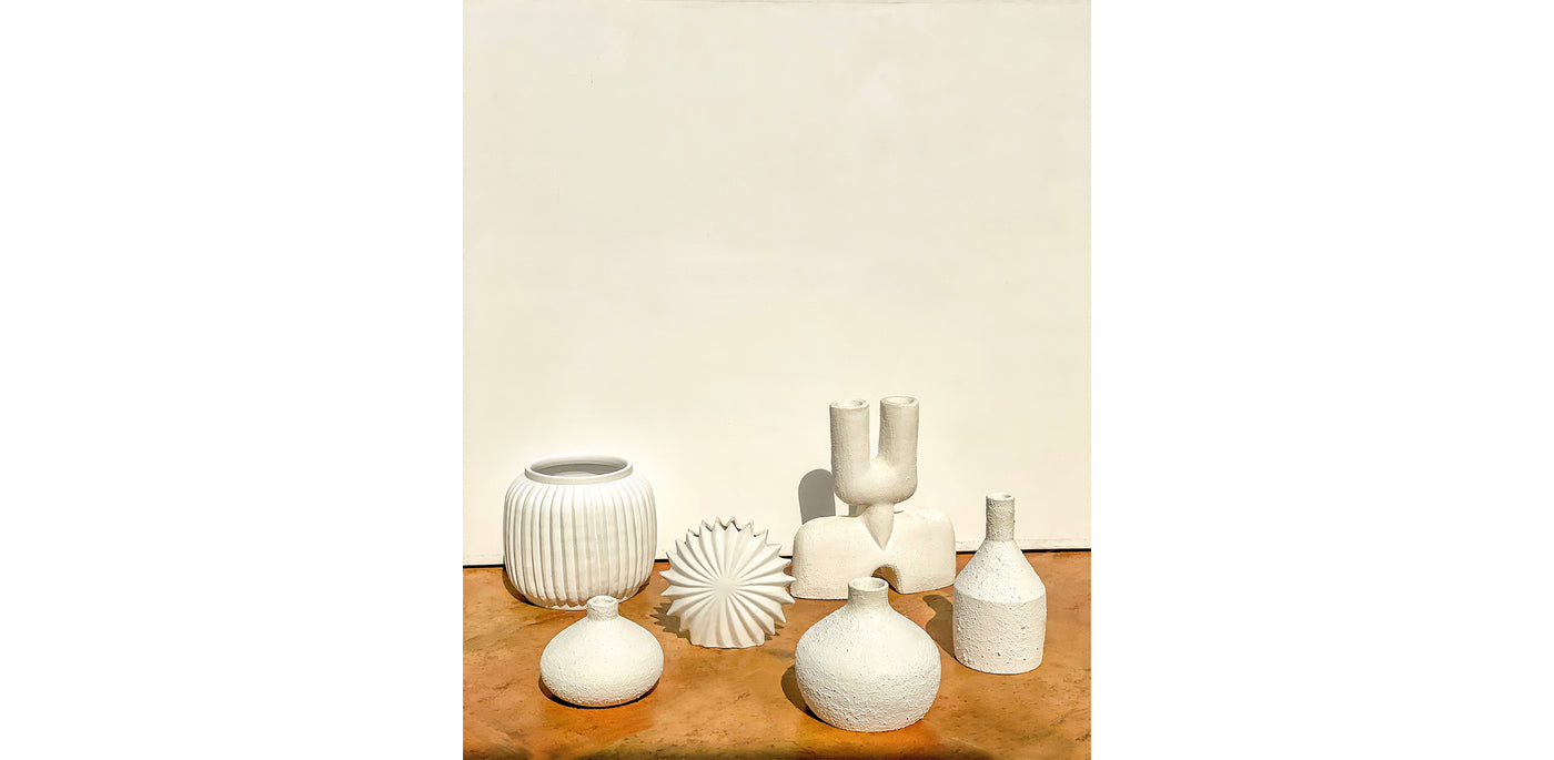 Sandy White Vase Set