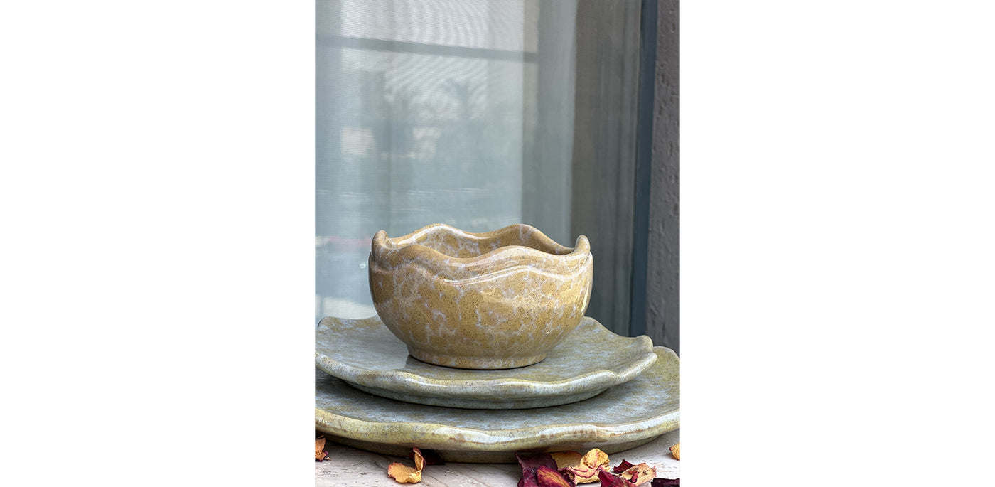 Olive Ripple Dinner Set