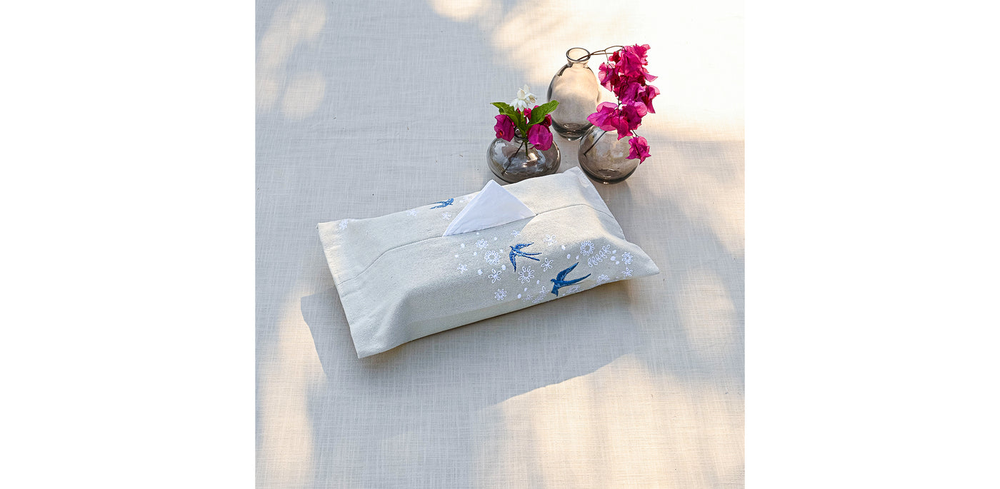 Birds & Flowers Tissue Box Cover