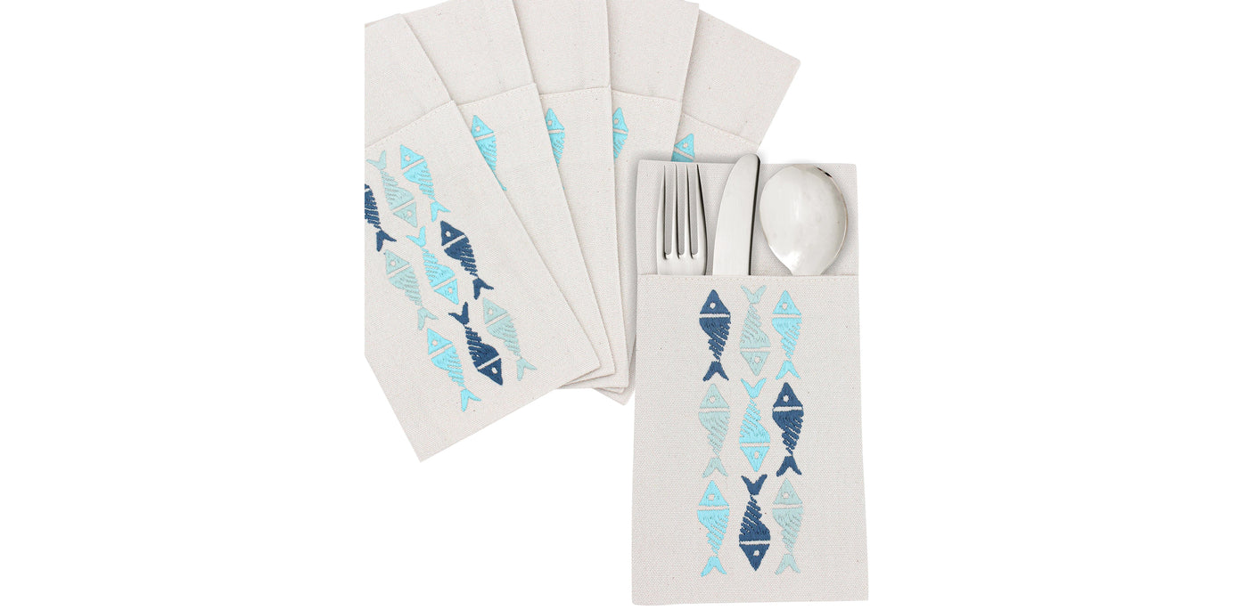 Flowing Fish Cutlery Sleeves Set