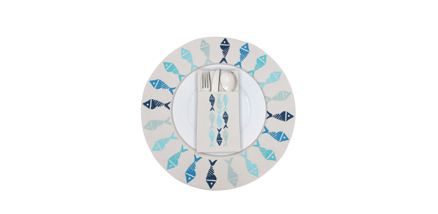 Flowing Fish Cutlery Sleeves Set