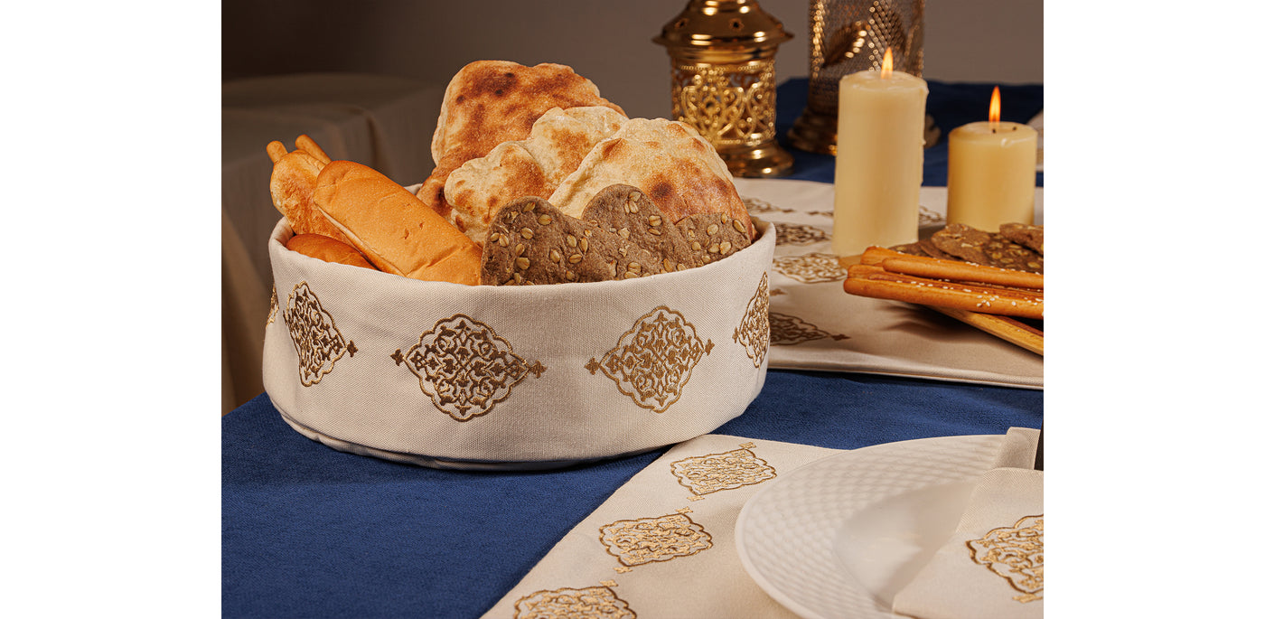 Gold Ramadan Arabesque Breadbasket