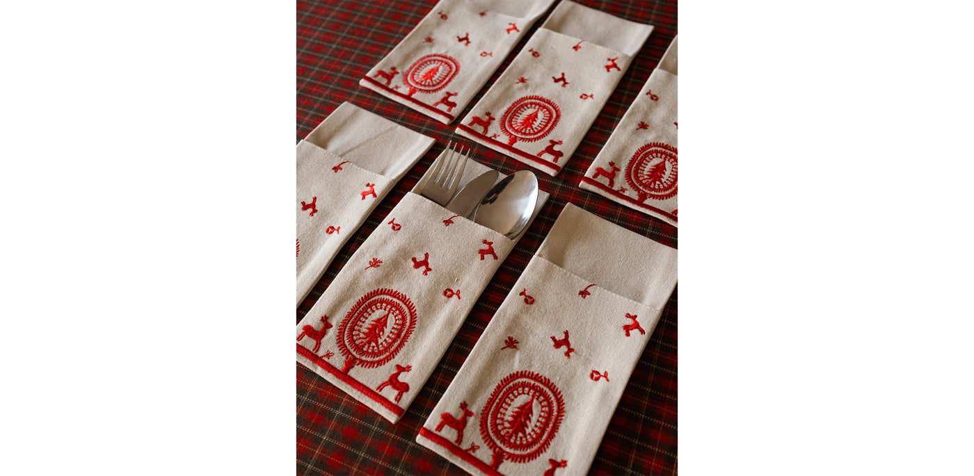 Deer Garden Cutlery Sleeve Set