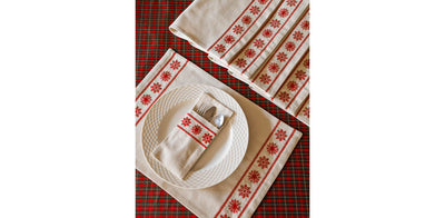 Snowfall Red Placemat Set