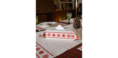 Snowfall Red Tissue Box Cover