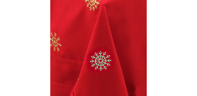 Snowflake Red Tablecloth