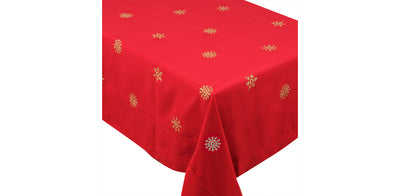 Snowflake Red Tablecloth