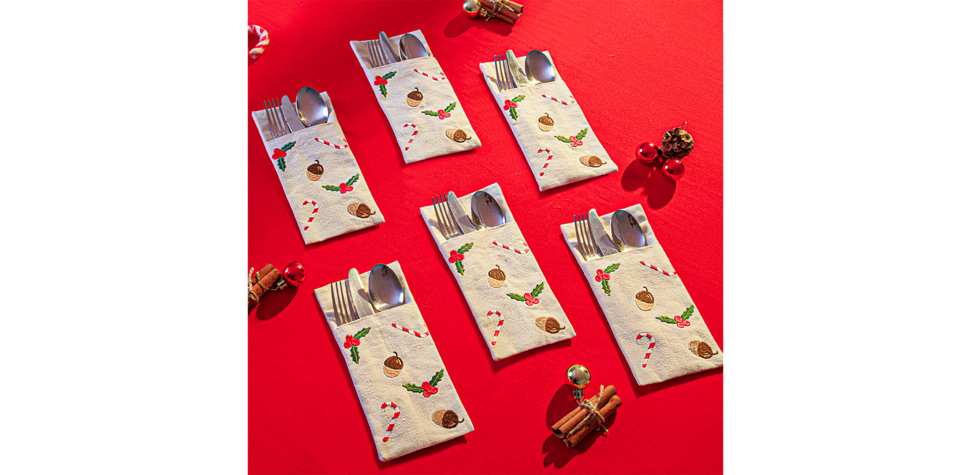Tis The Season Cutlery Sleeve Set