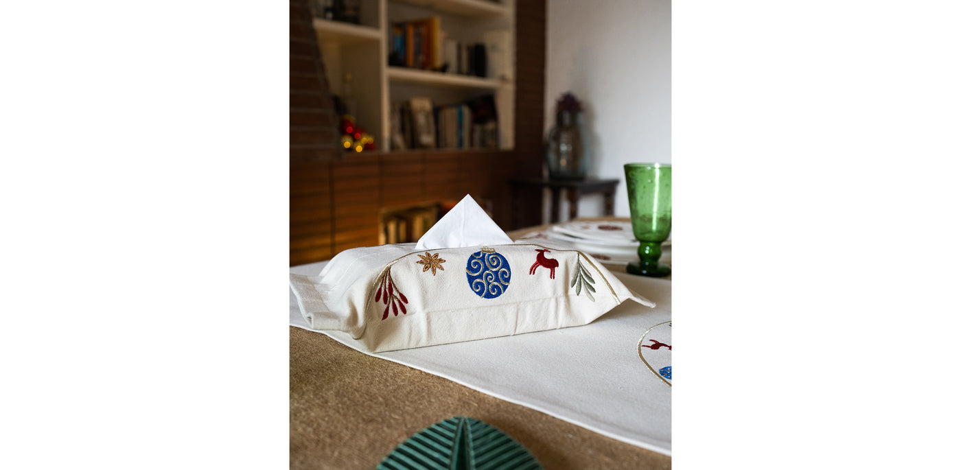 Festive Ornaments Tissue Box