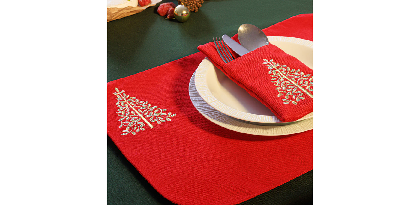 Deer, Tree, Snowflake Cutlery Sleeves Set