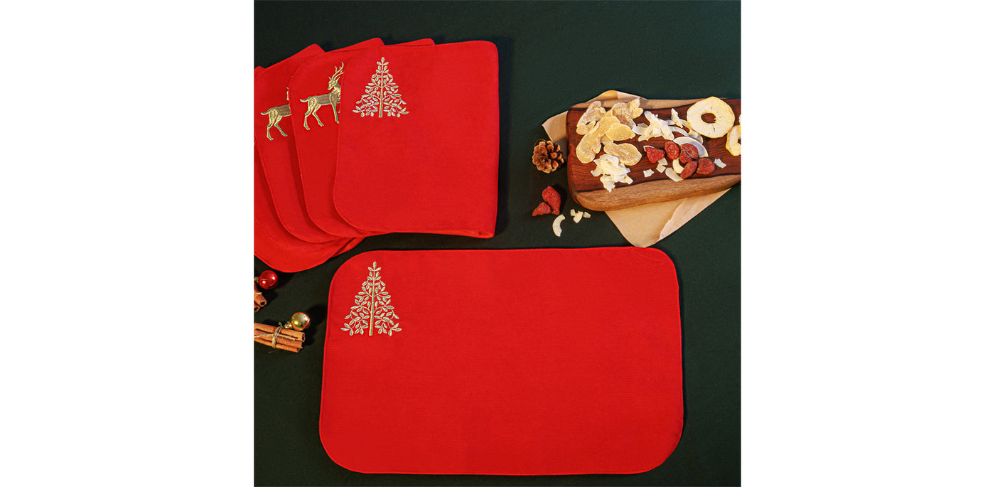 Deer, Tree, Snowflake Placemat Set