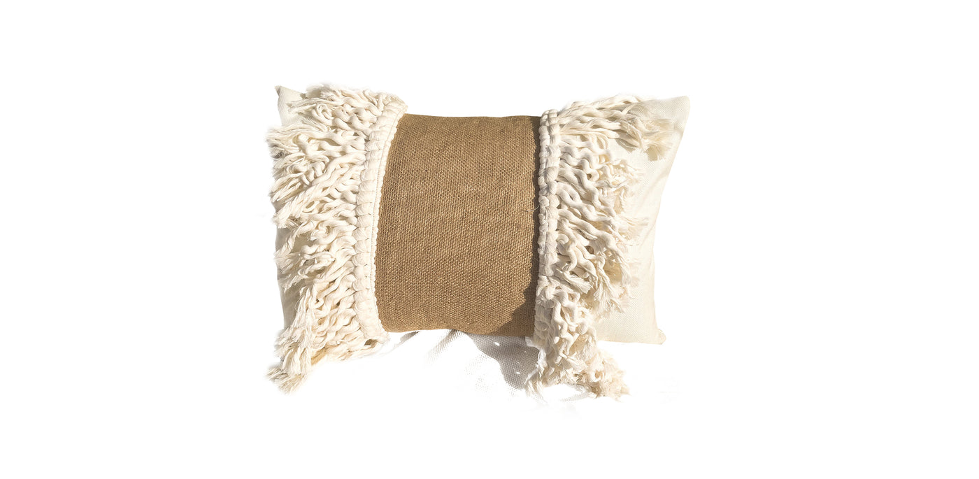 White Fringes Cushion