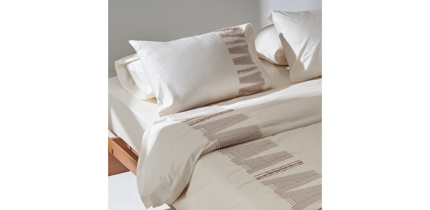 Ivory Duvet Cover - Sateen Unda