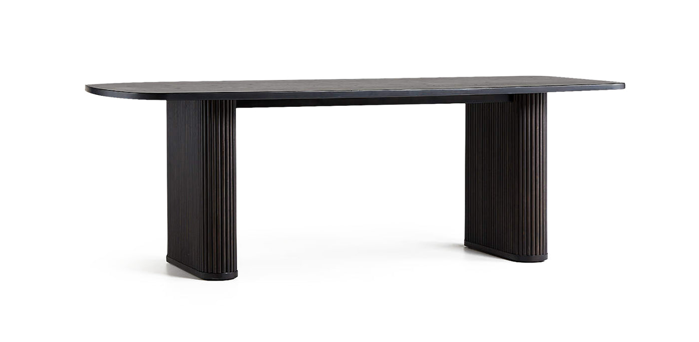 Black Elm Natural Veneer Dining Table