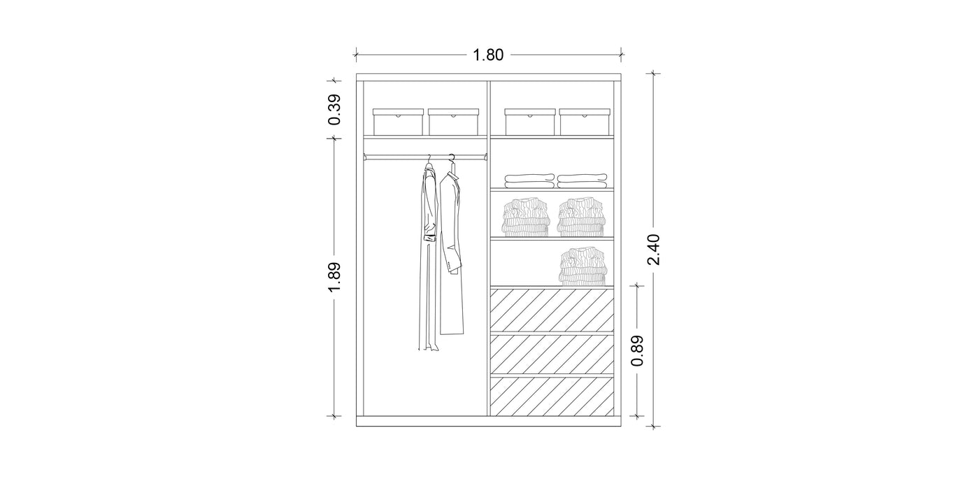 Night Due Glass / Lacquered Wardrobe