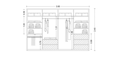 Night Quad Natural Veneer Wardrobe