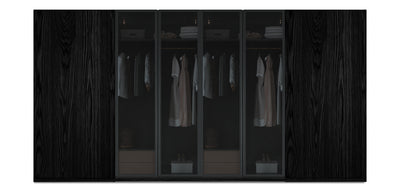 Night Quad Glass / Natural Veneer Wardrobe