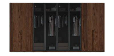 Night Quad Glass / Natural Veneer Wardrobe